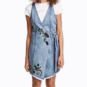 SALE - TODAY!! H&M ♥️ Coachella Denim Wrap Dress with Floral Embroidery